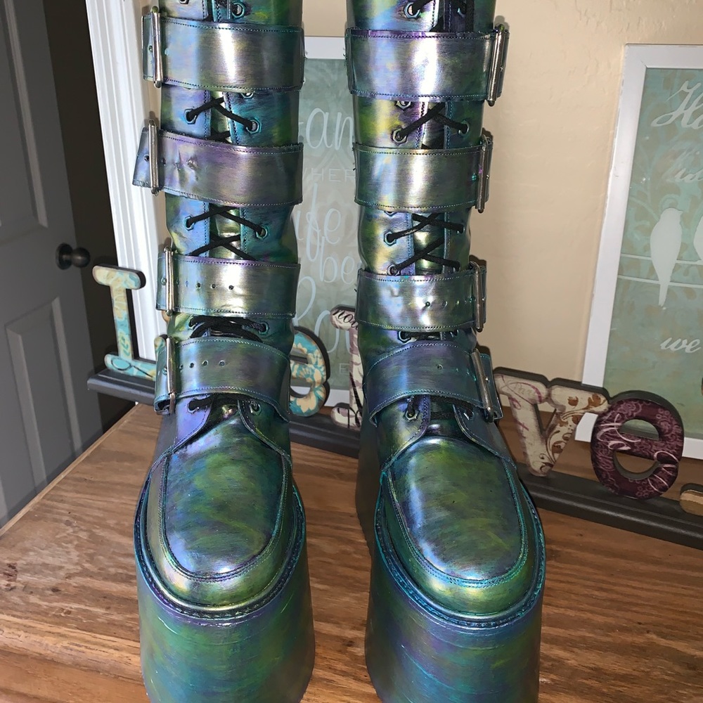 Demonia multi colored one of a kind boots